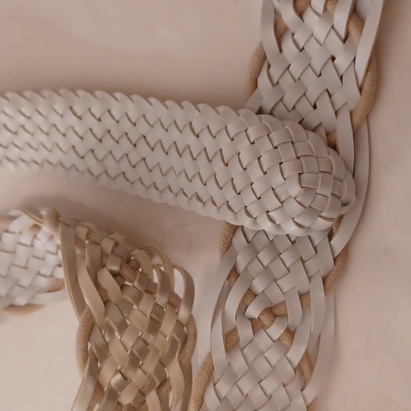 Belt white and silver braided 44" - Picture 4 of 7